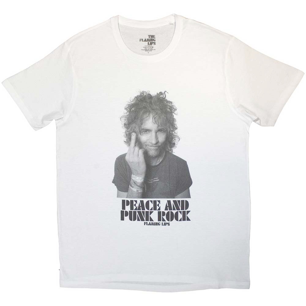 The Flaming Lips - Peace And Punk Heren Tshirt - Wit